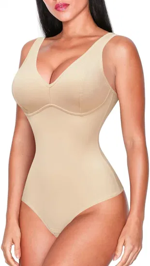 Mujeres Cintura Entrenador Shapewear Slim Body Shaper Sexy Profundo Cuello En V Tanga Body Control De Barriga Mono Tops